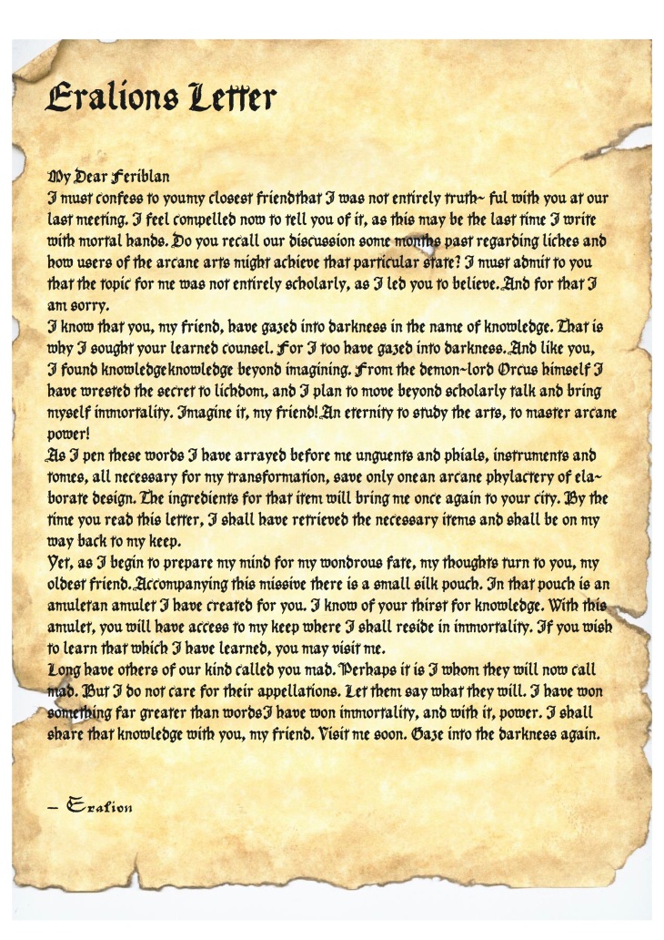 Eralions letter